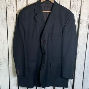 Zino Vintage Men’s Wool Blazer Navy Blue 44 L Made In Italy Some Wear As Picture